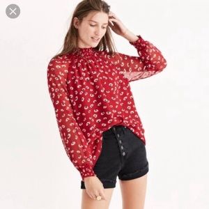 EUC Madewell Floral Mockneck Top